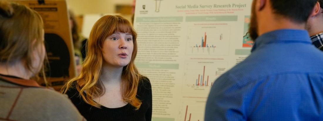 Social Justice and Social Change student at student research event