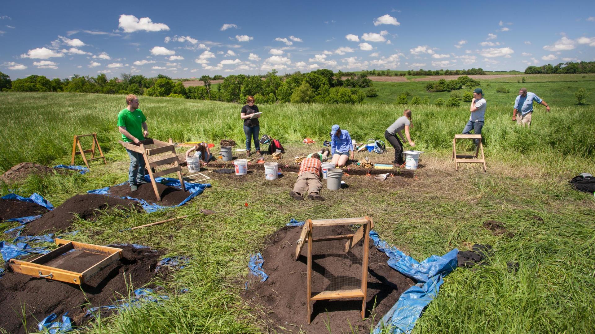 dig, excavation done by Hamline anthropology majors