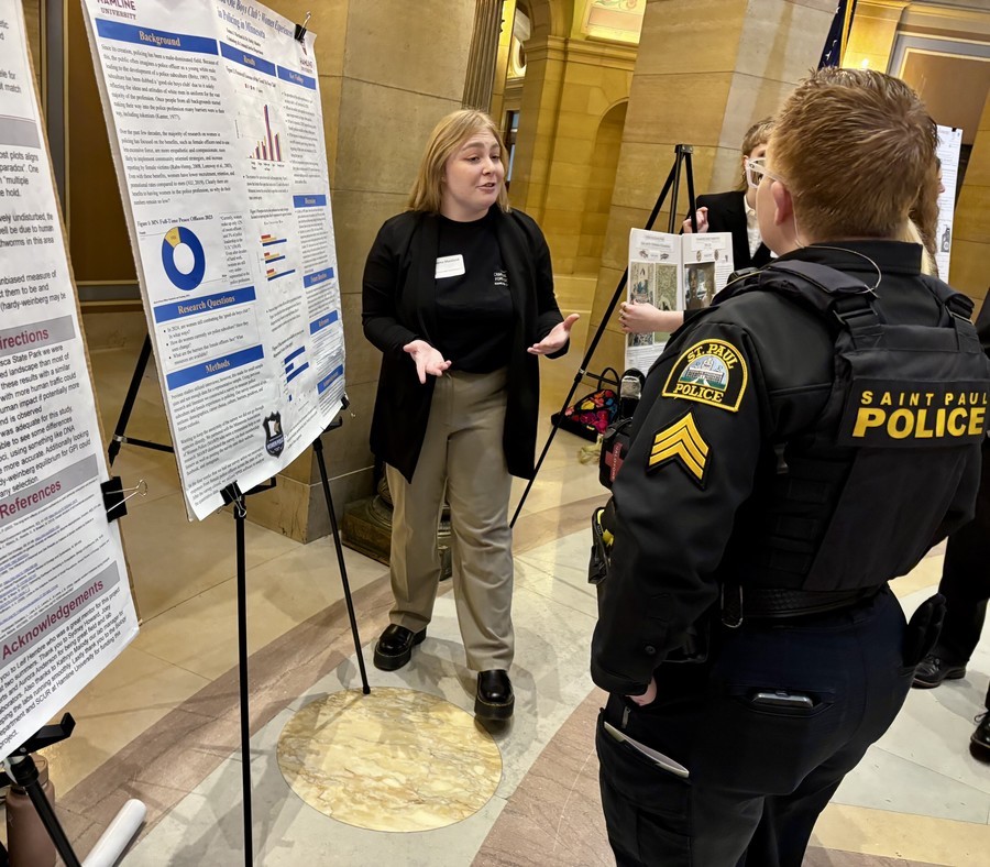 Emma Marsland, SCUR, presents research at the Scholars at the Capitol event