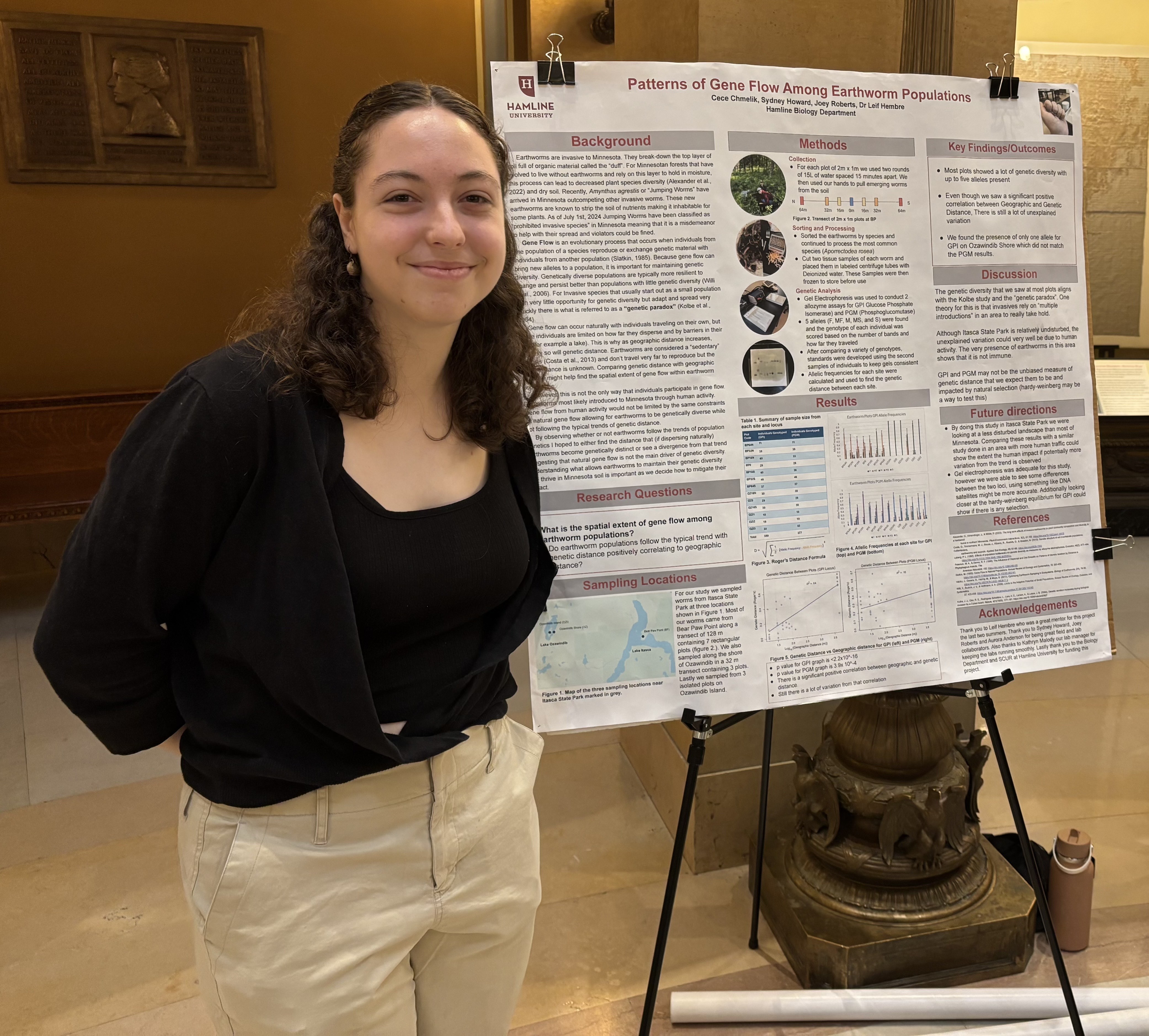 Student Cece Chmelik presents research at the Scholars at the Capitol event