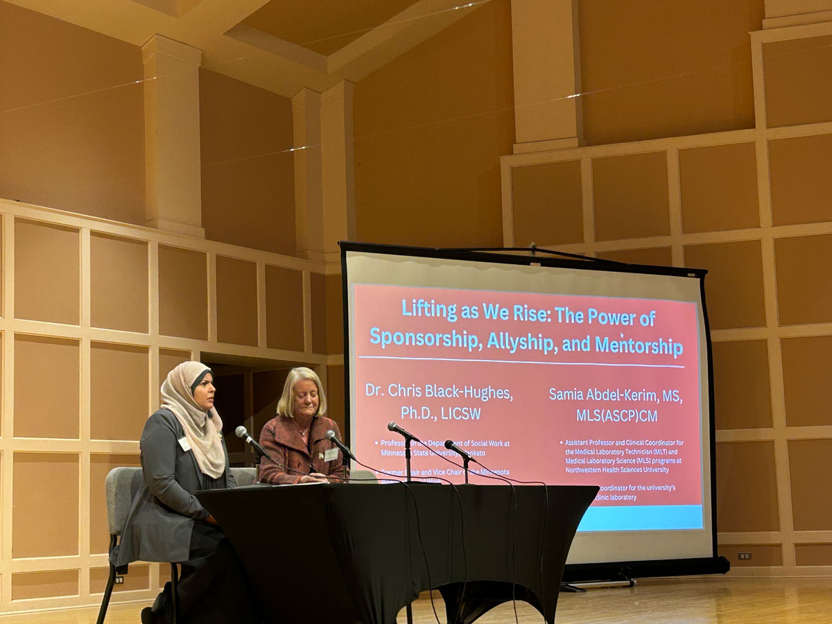 Dr. Chris Black Hughes and Samia Abdel-Kerim speaking at WIPS: "Lifting as We Rise"