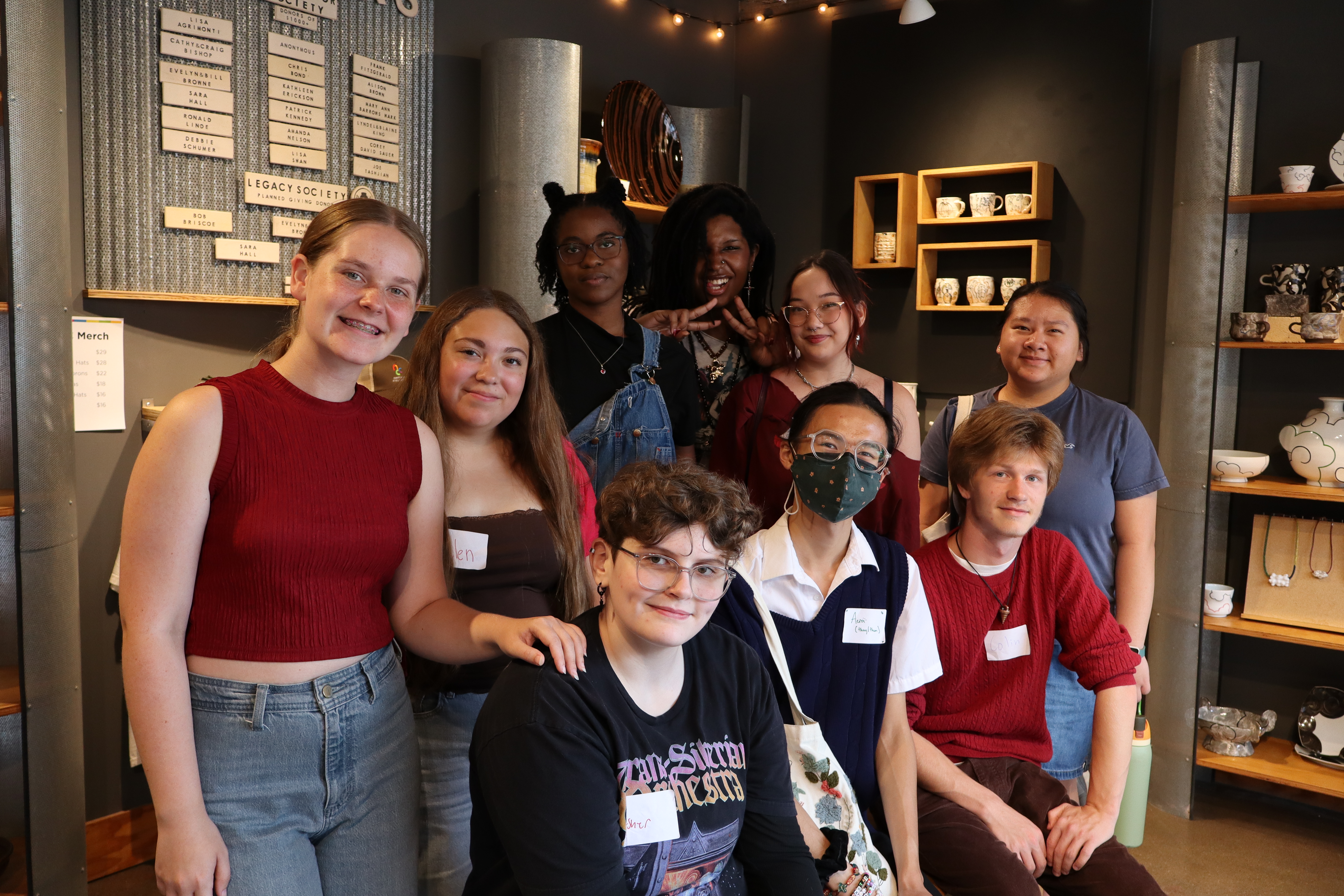 TRiO students in ceramics gallery during field trip