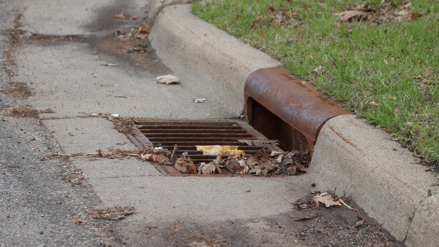 A storm drain in the Hamline neighborhood