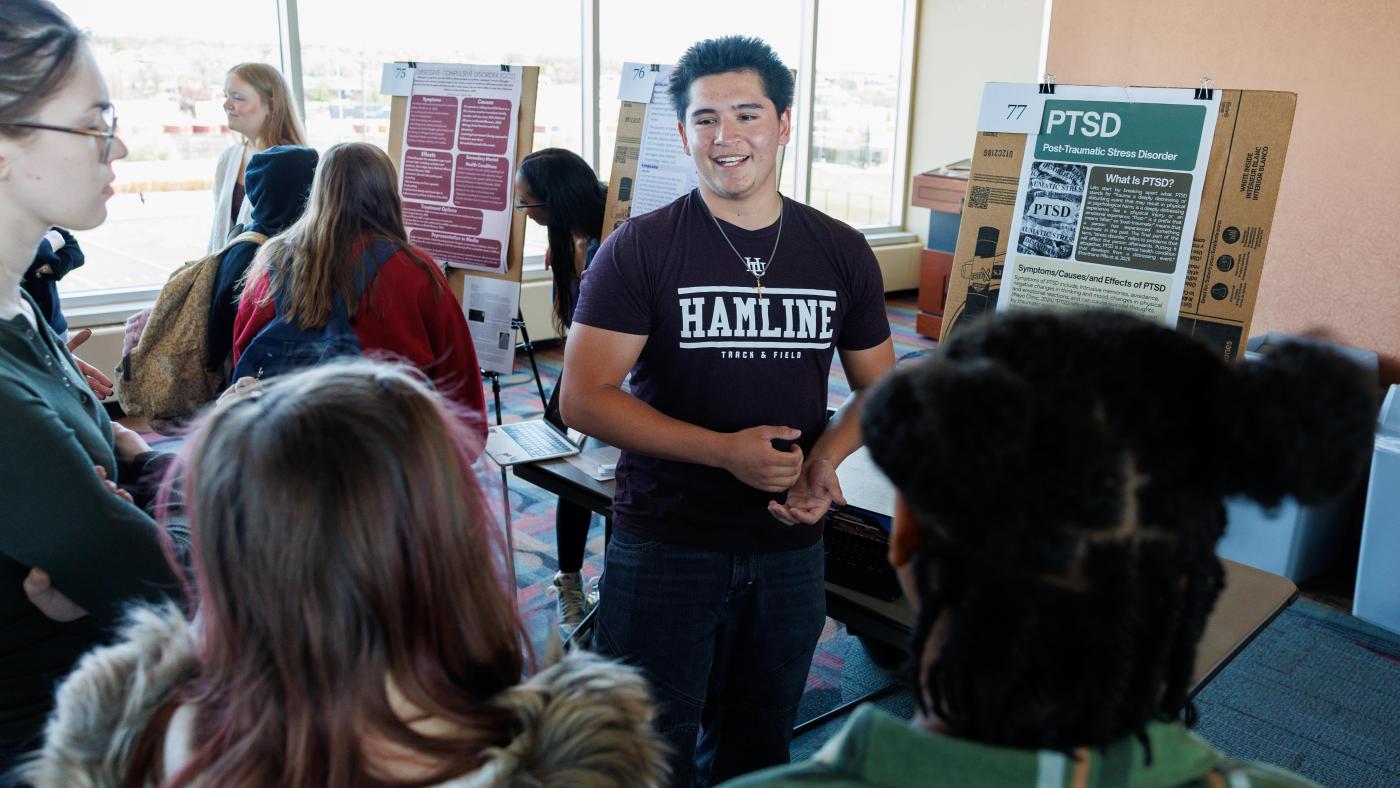 Student presenting during the 2026 Spring Research Showcase