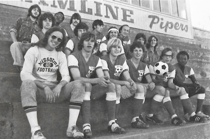 Photo of Hamline's men's soccer team circa 1975