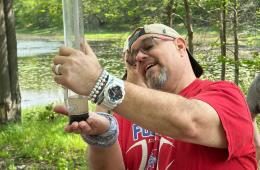Turbidity cylinder at the Teacher Field School