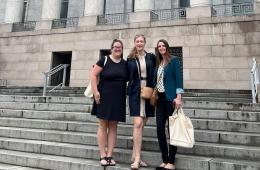 Michelle Benegas and grad students in front of Capitol at TESOL Advocacy Days