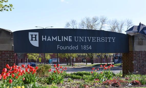 Hamline University founded 1854 sign