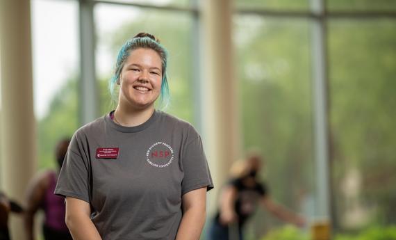 Photo of student Emily Welch in Anderson Center