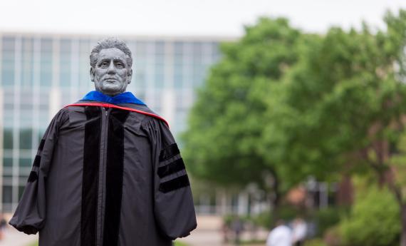 Bishop dressed for commencement