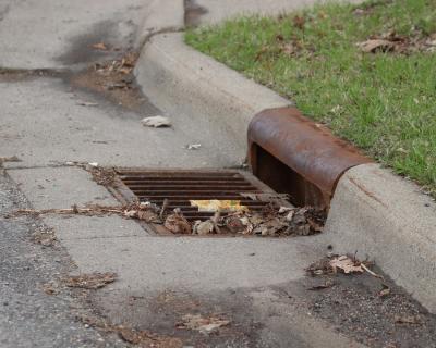 A storm drain in the Hamline neighborhood