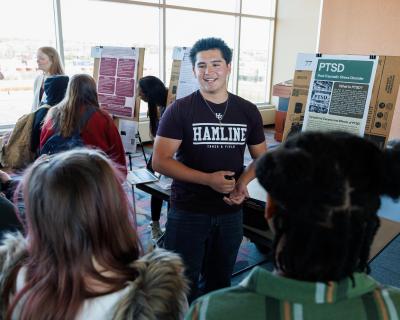 Student presenting during the 2026 Spring Research Showcase