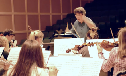 Hamline orchestra performing