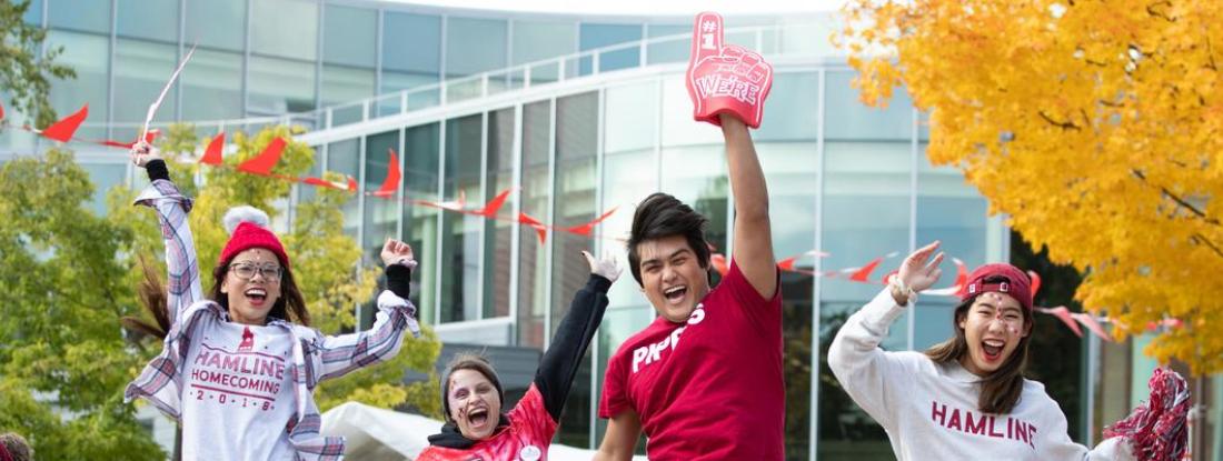 Happy Hamline Undergraduate Students on Anderson Center
