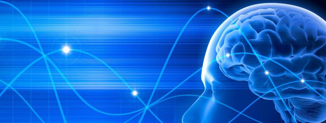 person with brain showing overlapped by various waves across