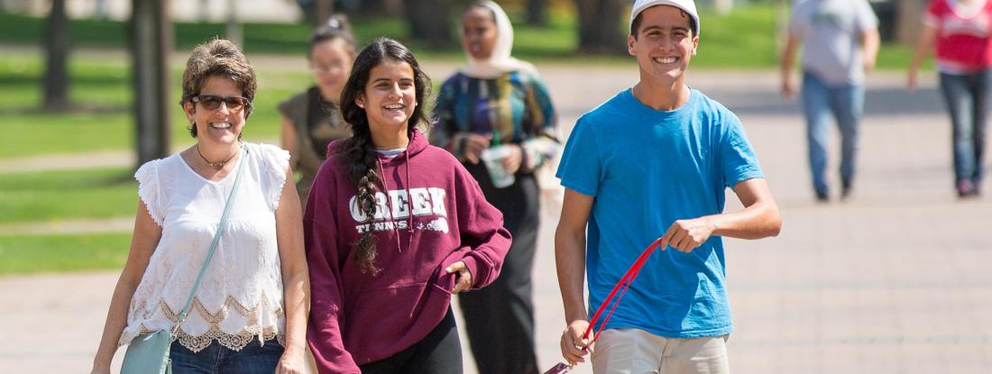 Move-in day, parent with new student