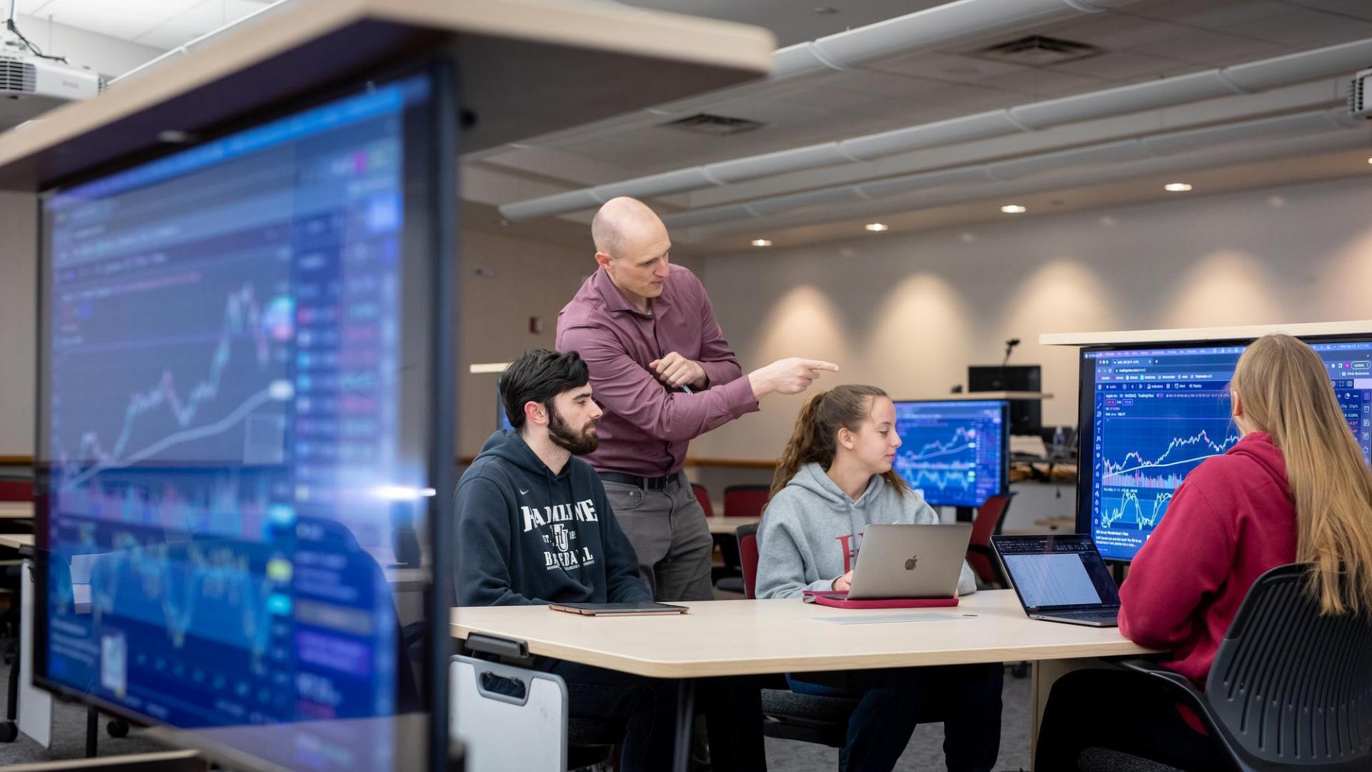 Students and professors in computer lab