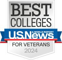 US News and World Report badge stating that Hamline University is a Best College for Veterans, 2024