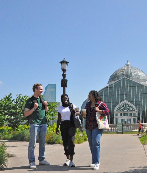 Hamline students at Como Park Pavillion