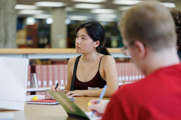 TRiO student doing homework